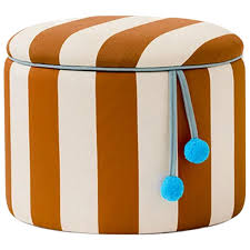 Pouffy cilinder with storage Brown, Kidsconcept