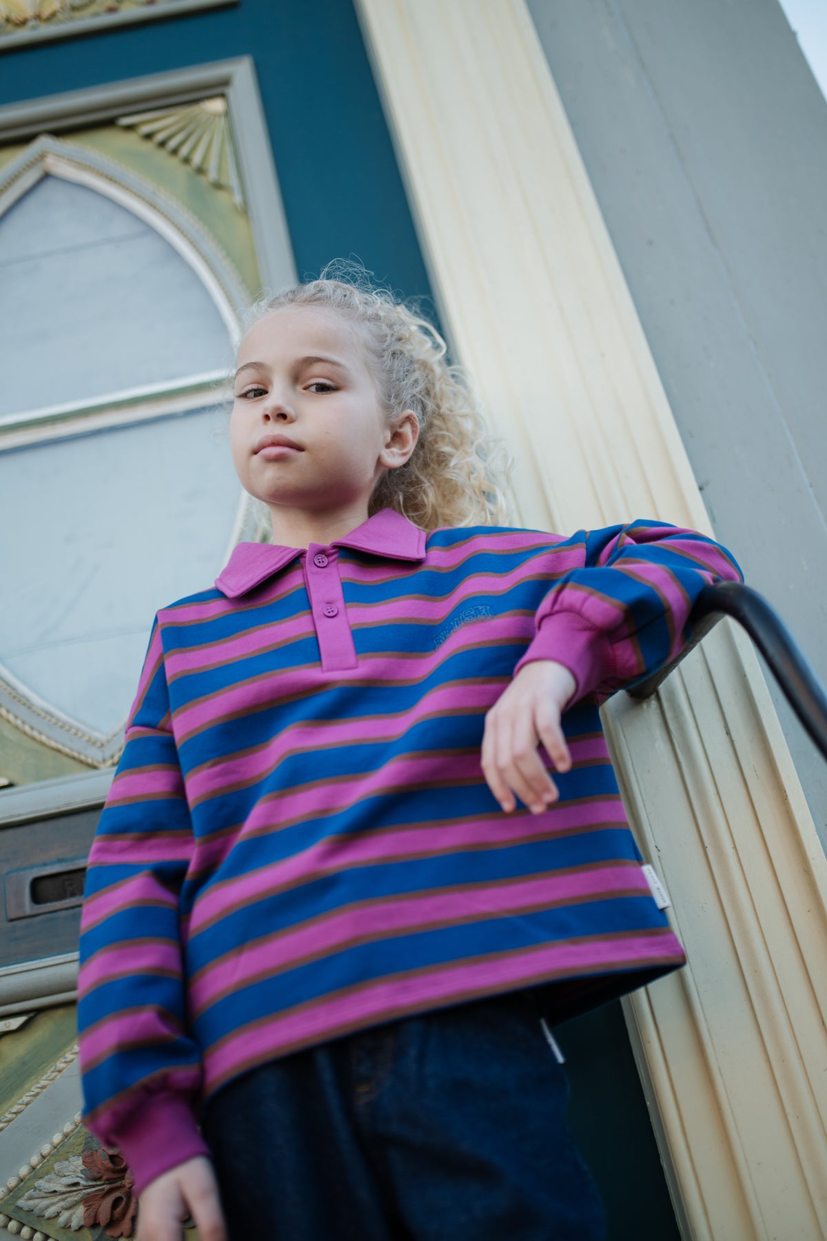 Polo Sweater | Stripe, Petit Blush