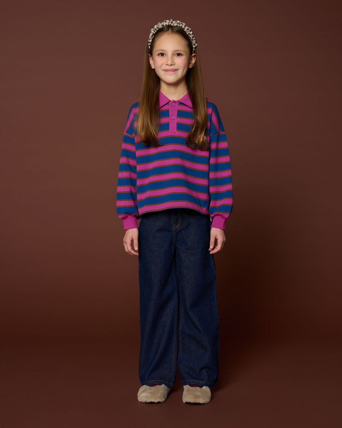 Polo Sweater | Stripe, Petit Blush