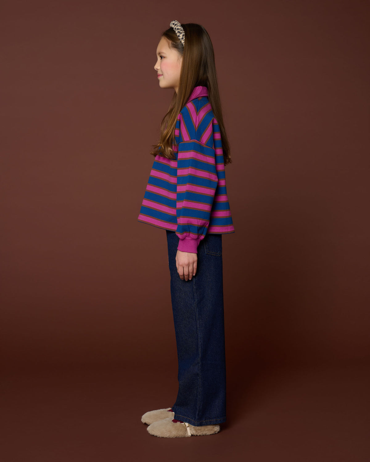 Polo Sweater | Stripe, Petit Blush