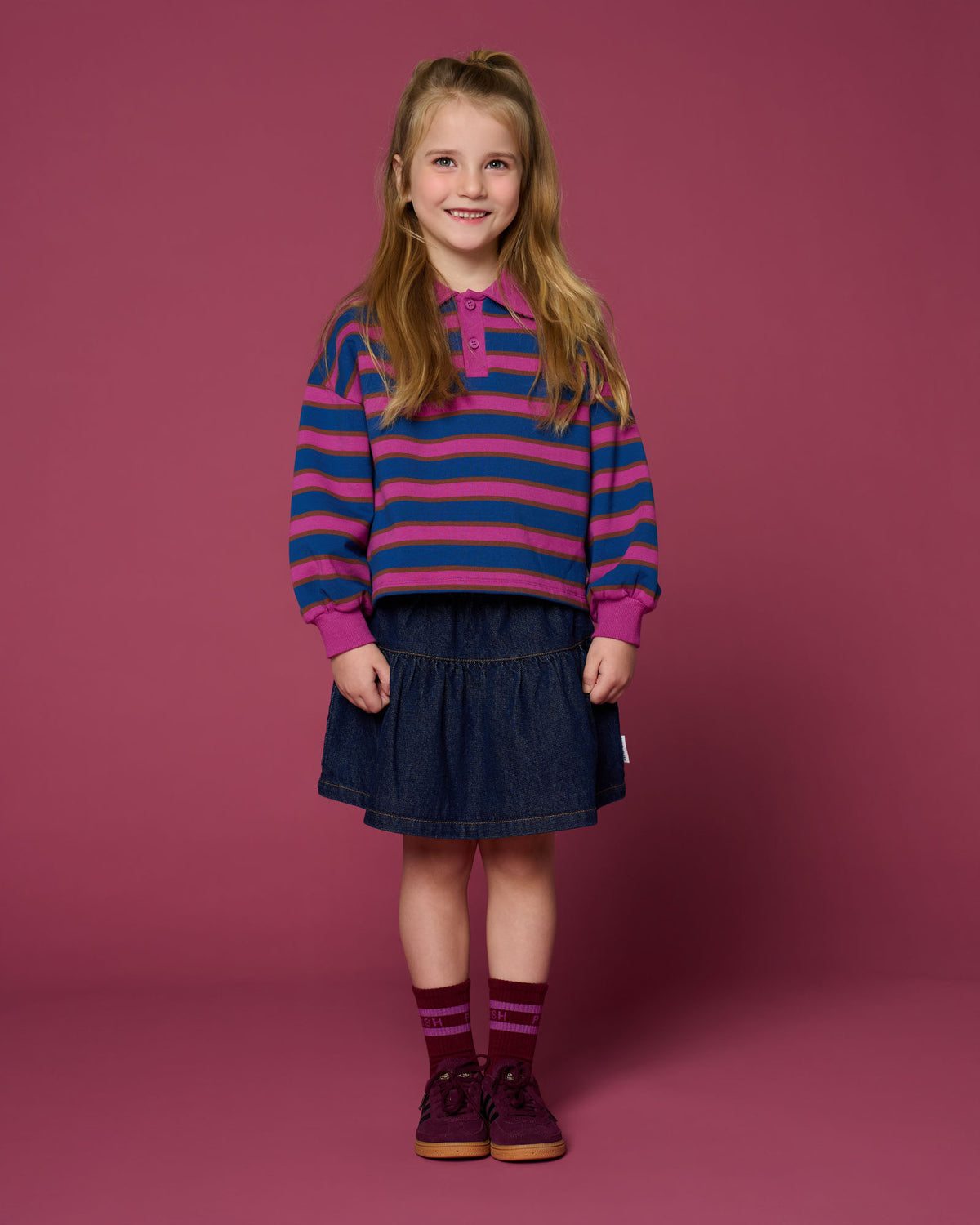 Polo Sweater | Stripe, Petit Blush