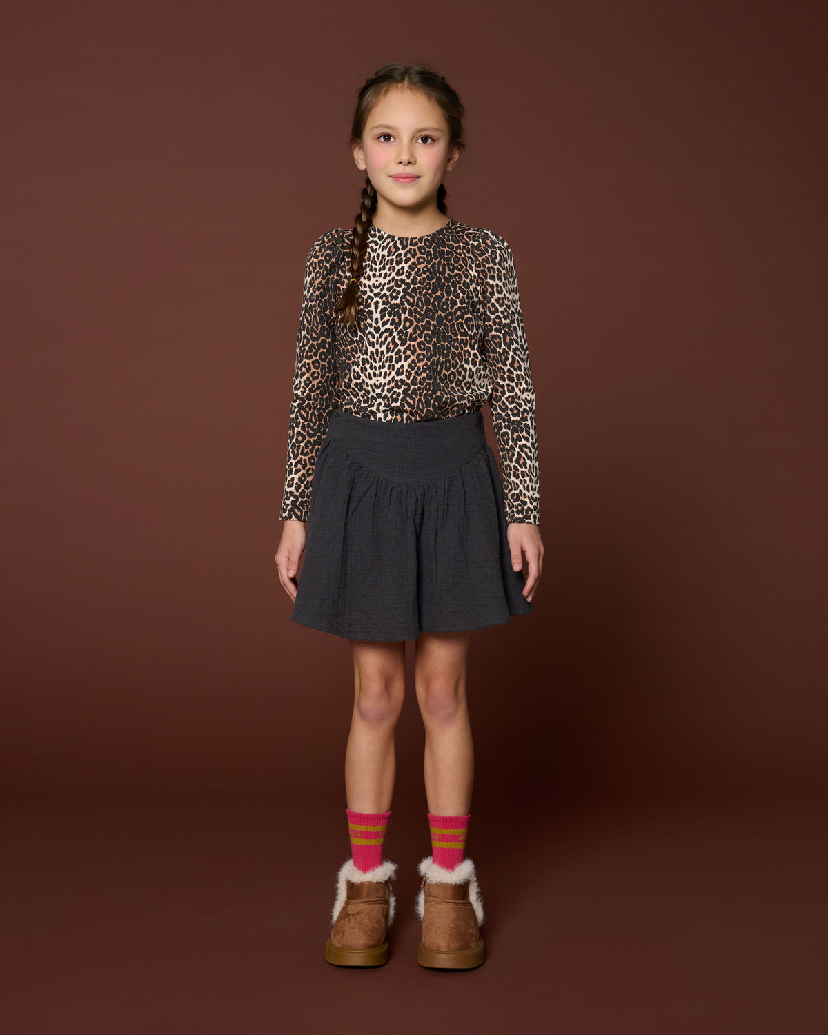 Puff Sleeve Top | Leopard AOP, Petit Blush