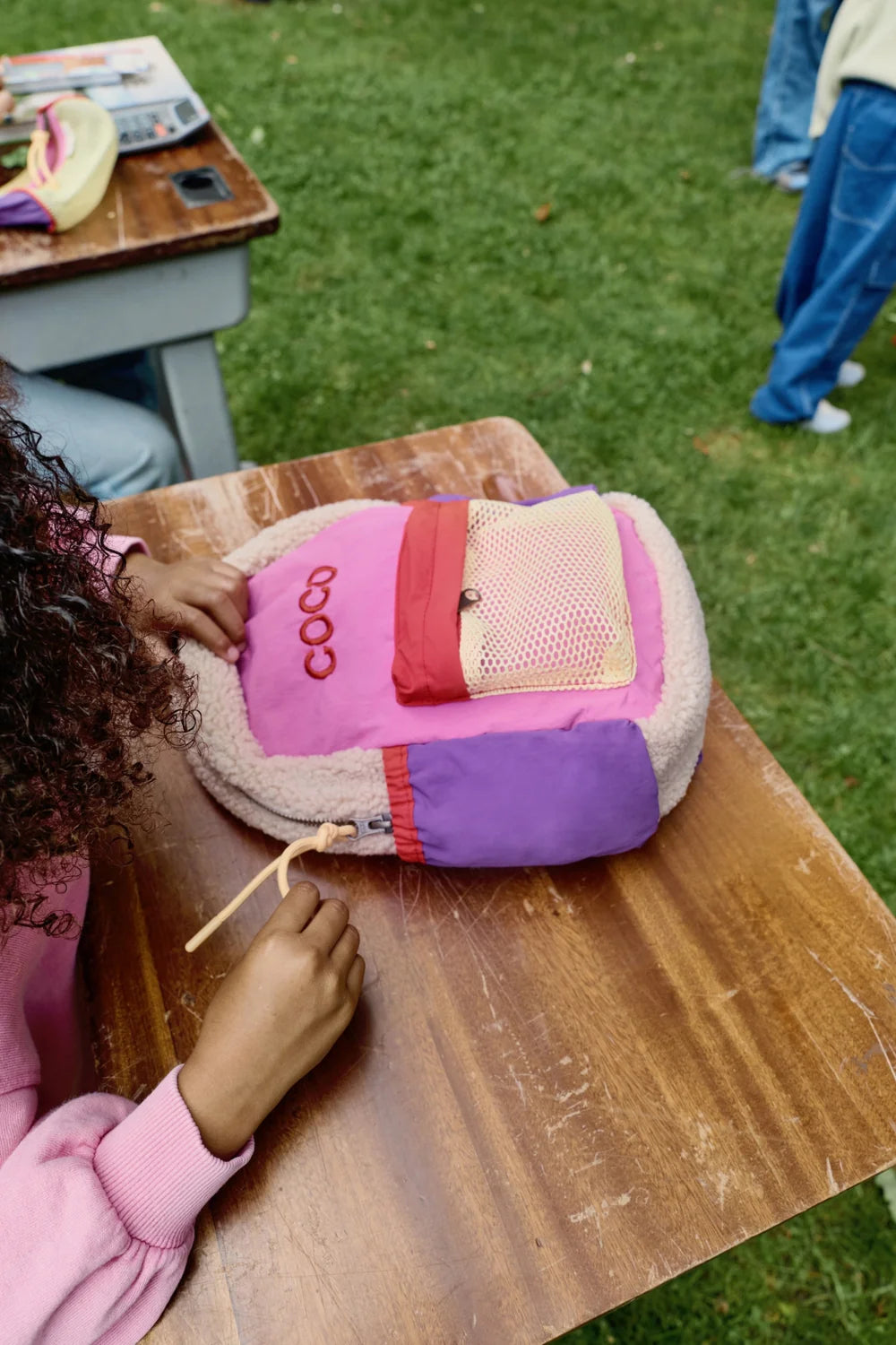 Patchwork Mini Backpack Bright Pink, Studio Noos