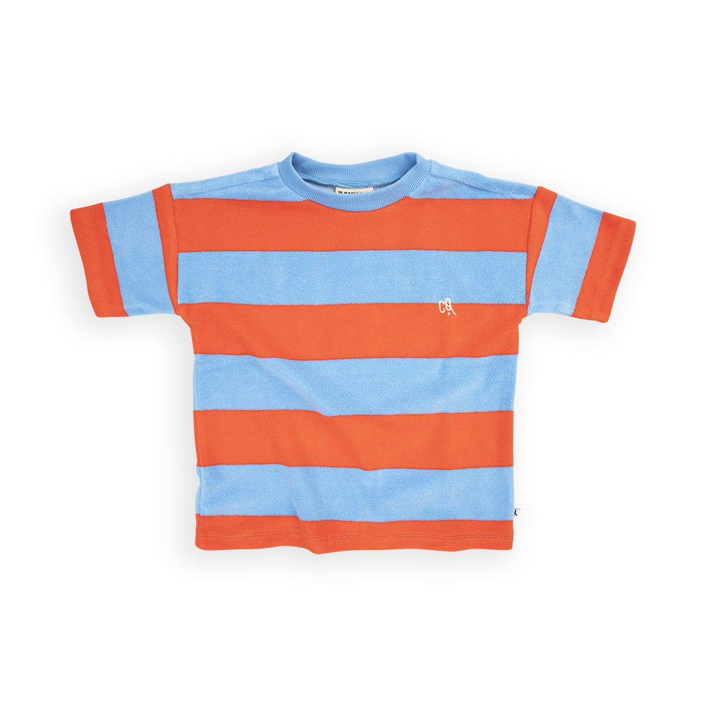 Oversized t-shirt stripes red/blue, Carlijnq