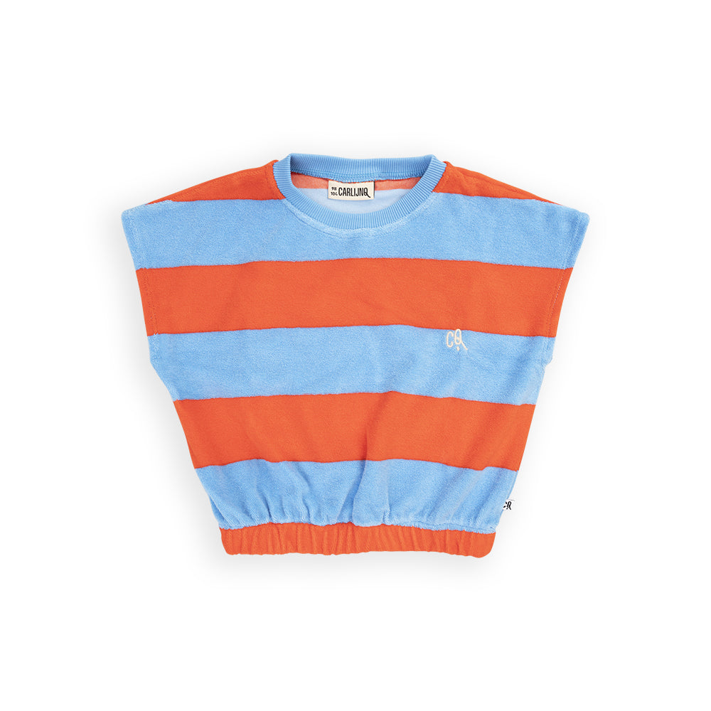 No sleeves top stripes red/blue, Carlijnq