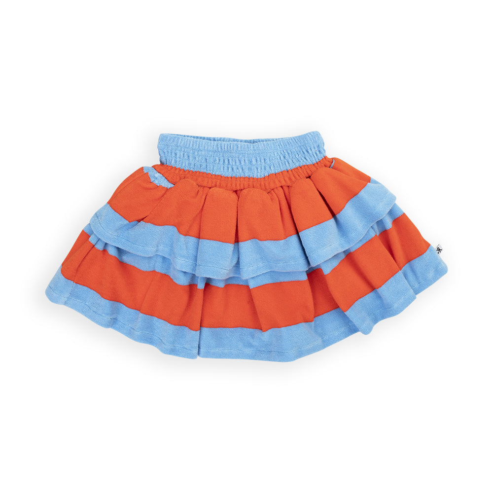 Ruffled skirt stripes red/blue, Carlijnq