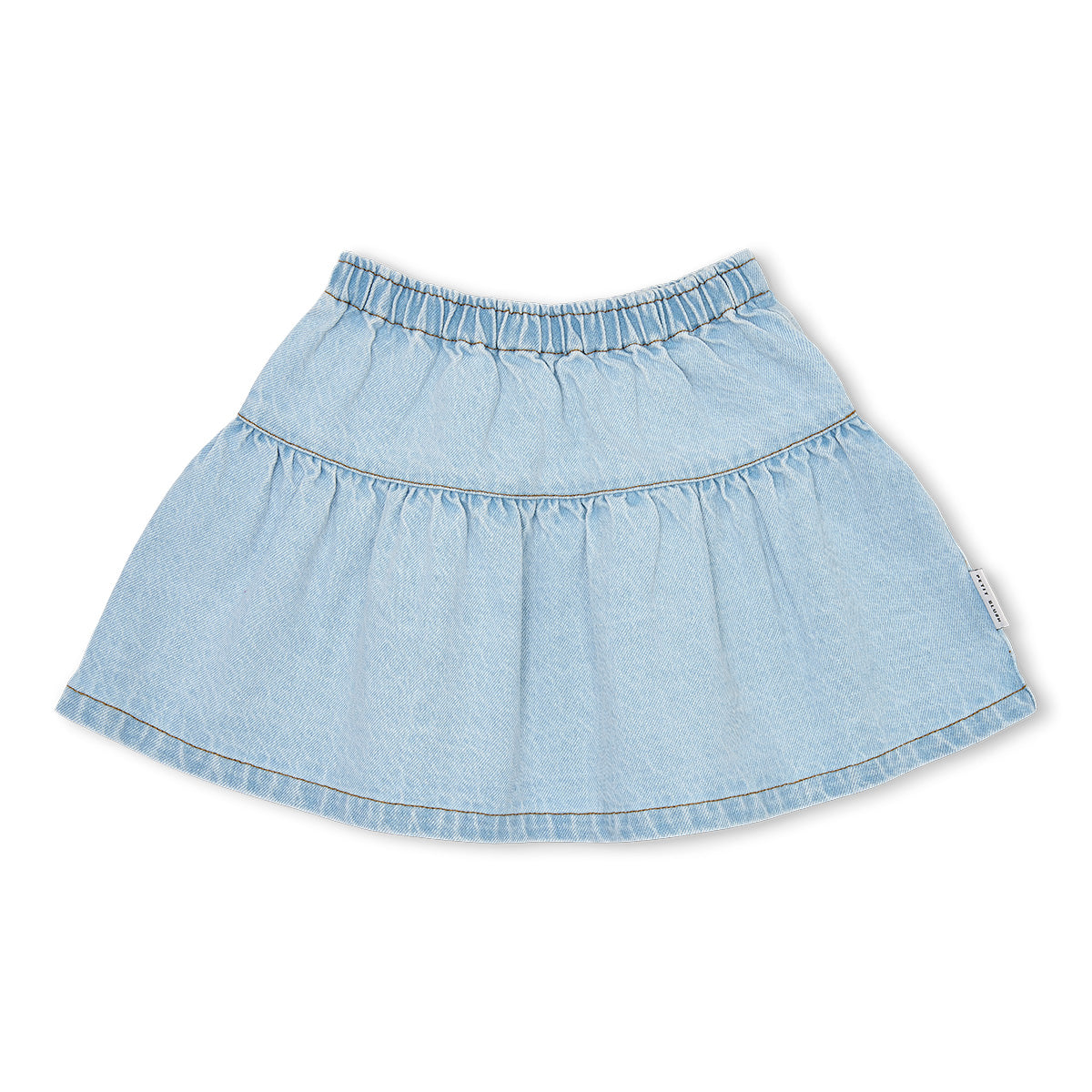 Jeans Ruffle Skirt Pale Light Blue, Petit Blush