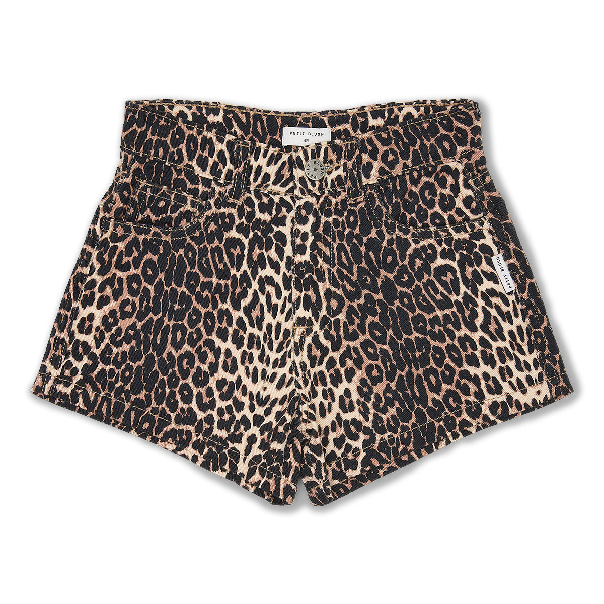 Jeans Short Leopard, Petit Blush