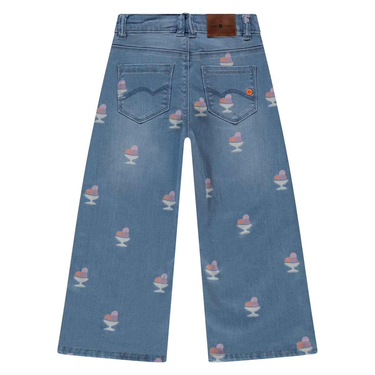 girls wide leg printed denim, Stains & Stories