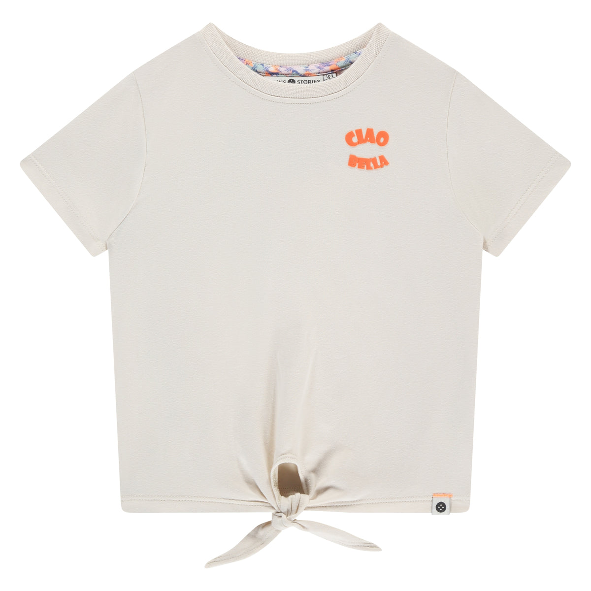 Girls T-Shirt Short Sleeve Ivory Ciao Bella, Stains & Stories