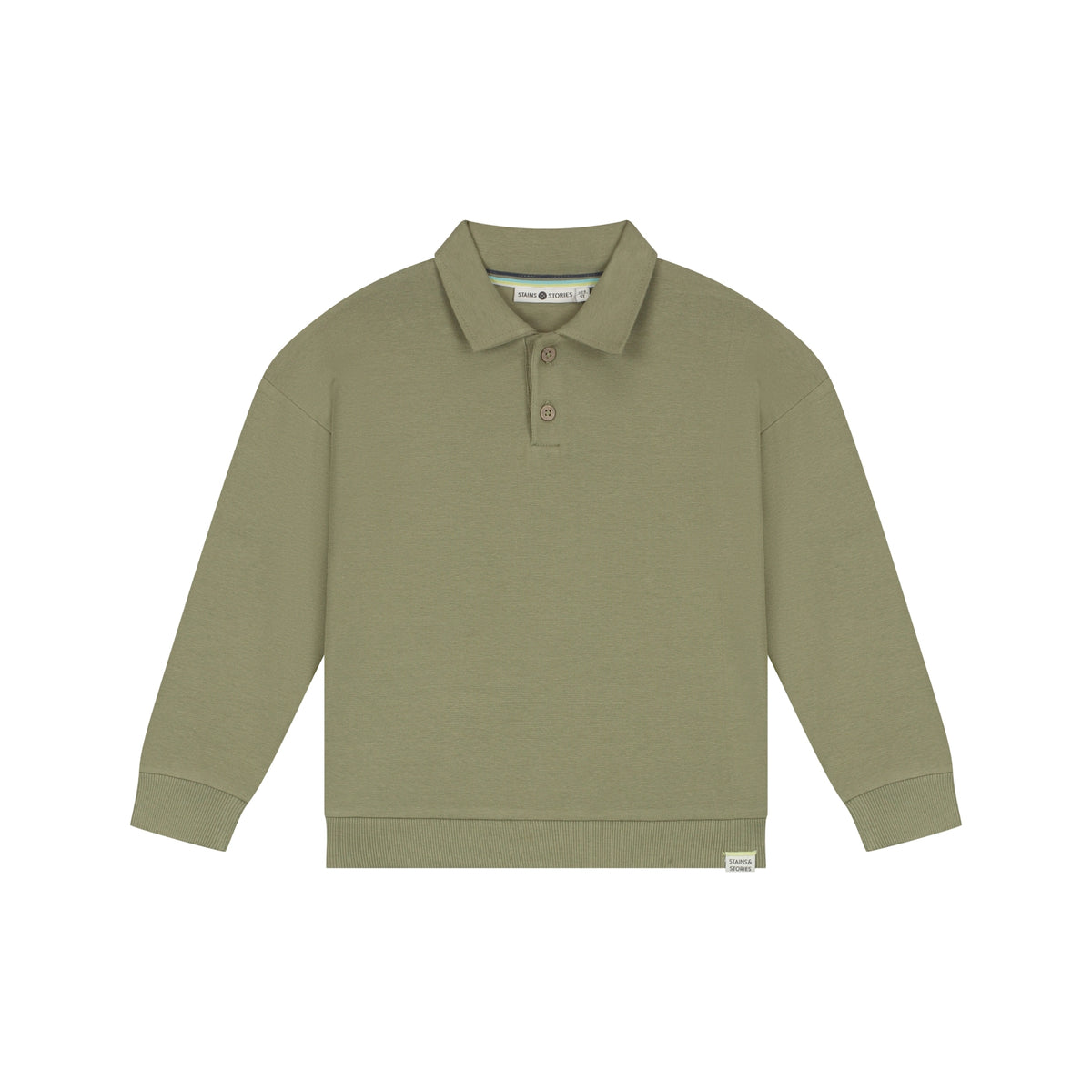 boys polo long sleeve army, Stains & Stories