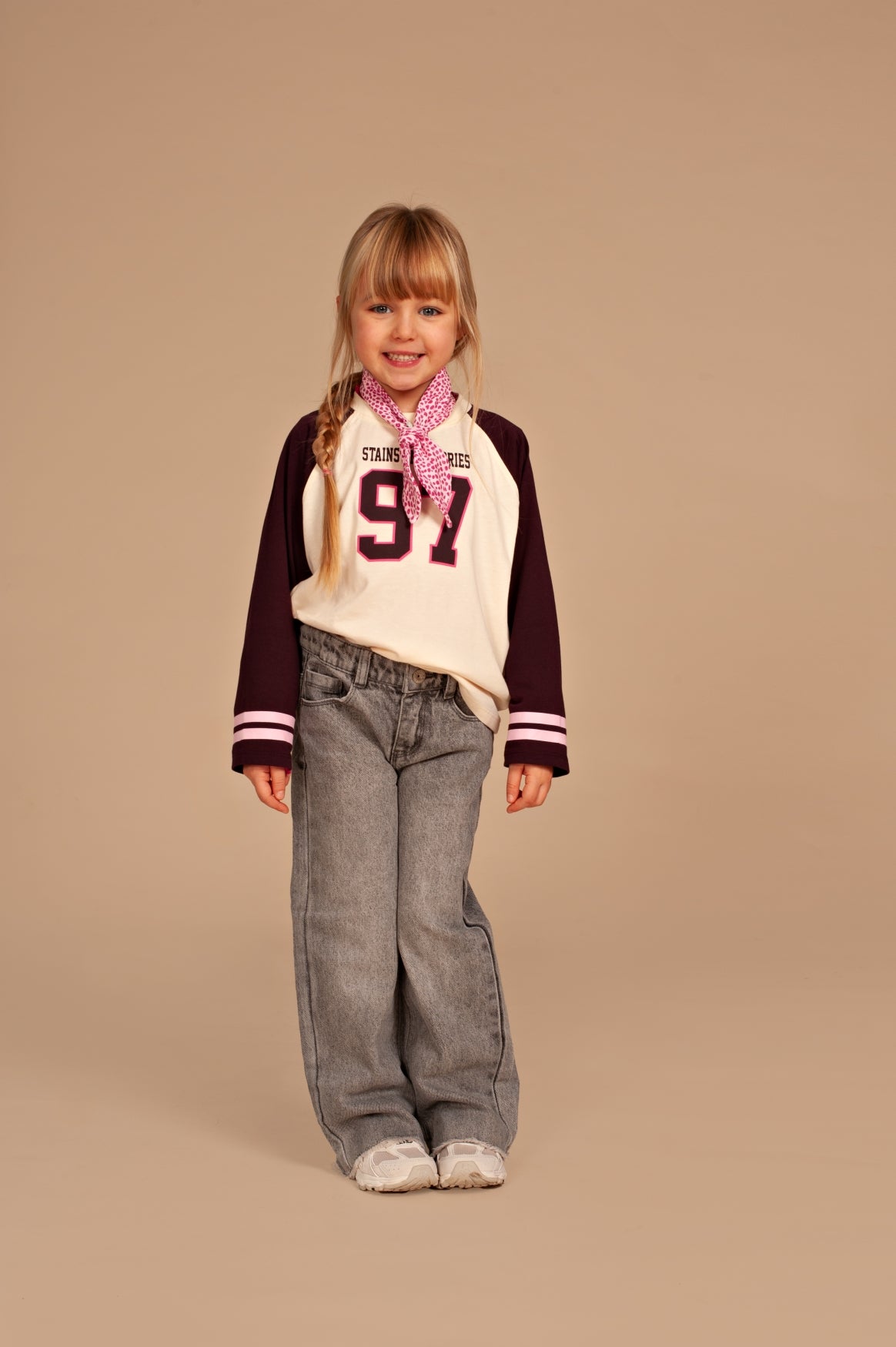 girls t-shirt long sleeve sporty wine red, Stains & Stories
