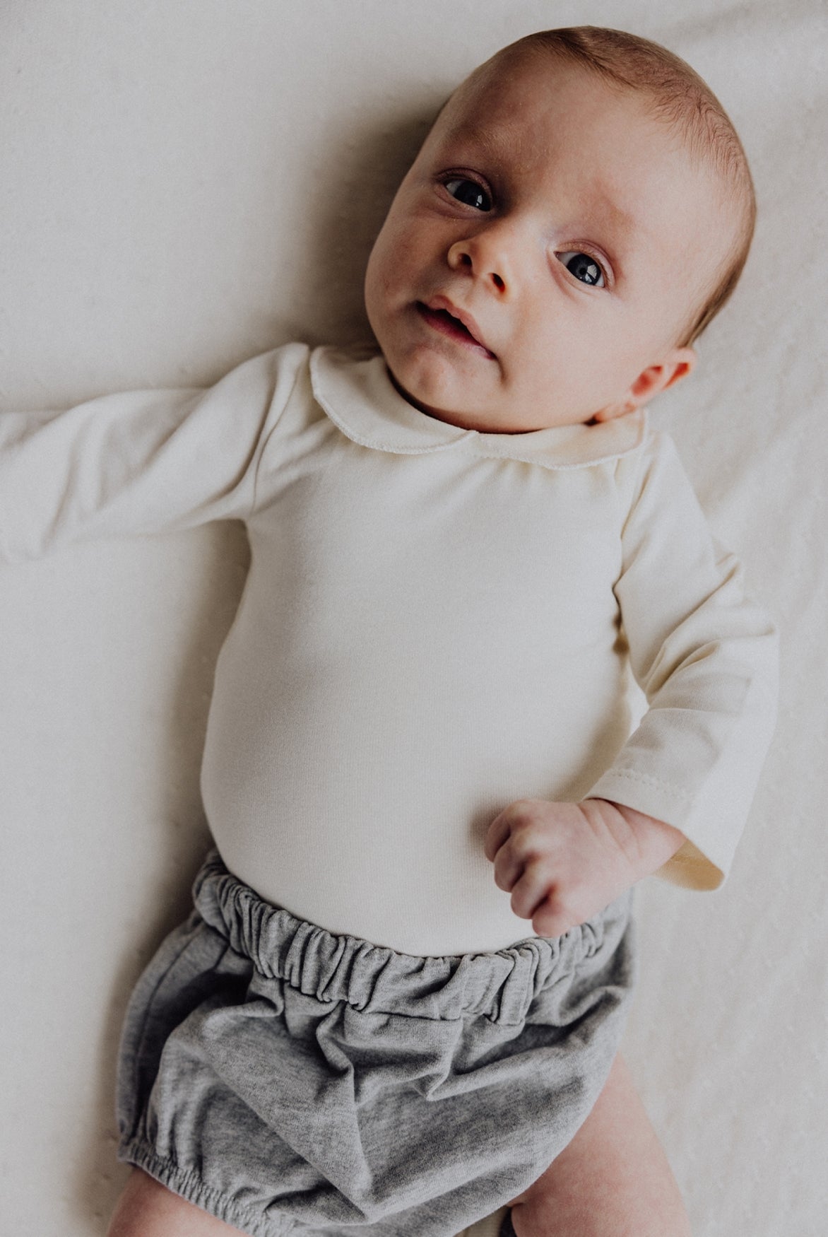 Baby Leggings GOTS Stone Grey /cream, Gray Label