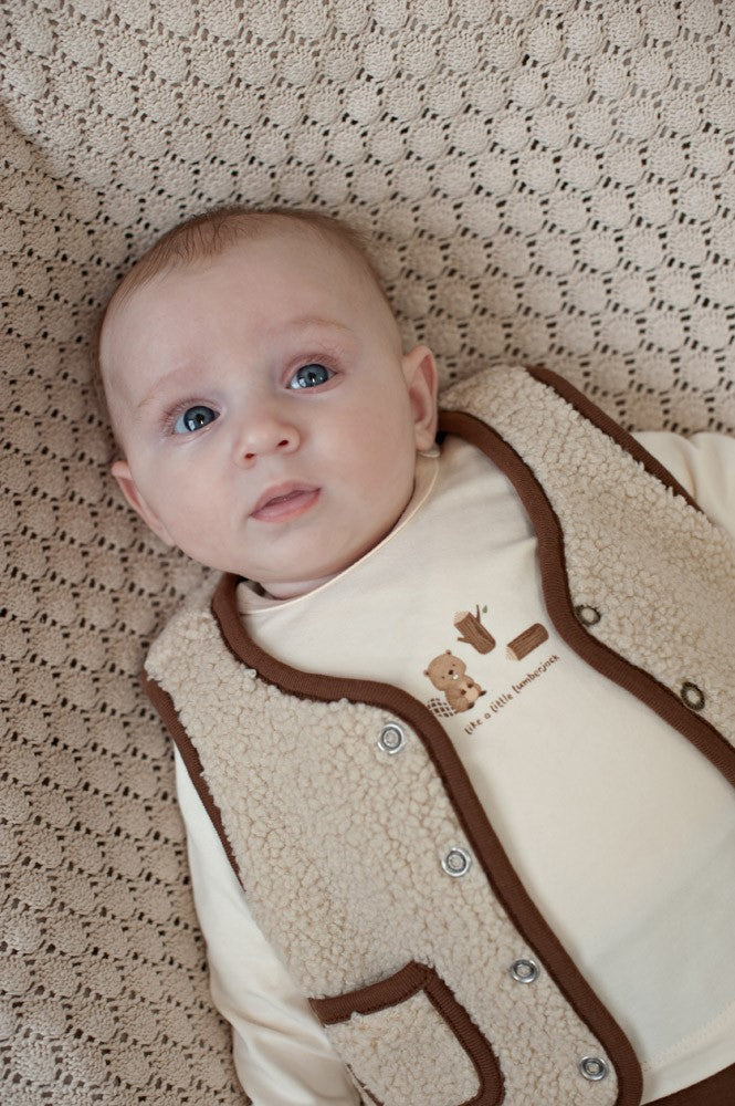 Omkeerbaar teddy gilet - Tiny Timber Tales, Feetje