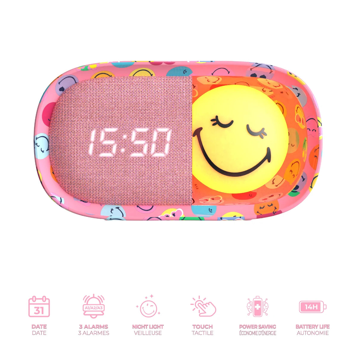 Dreamy Clock Smiley World Pink, MOB