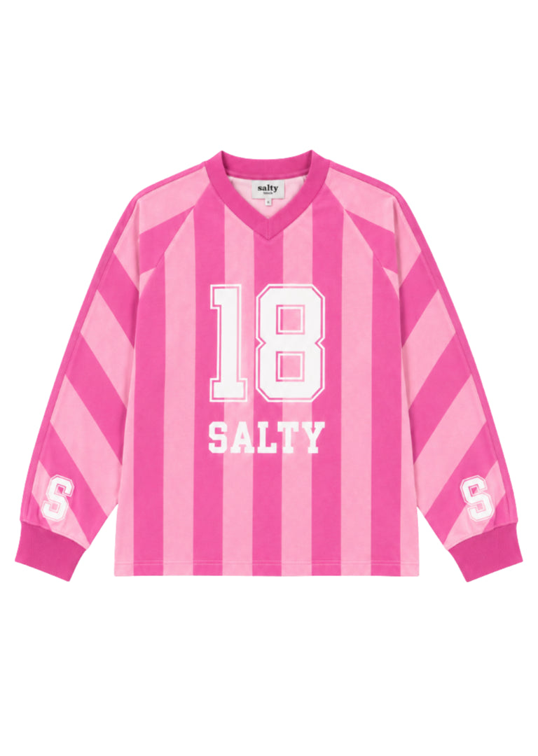 Salty T-shirt stripes Pink, Salty Stitch