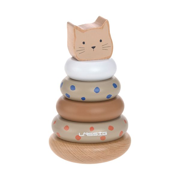 Stacking ring tower wood Little Mateys, Lassig