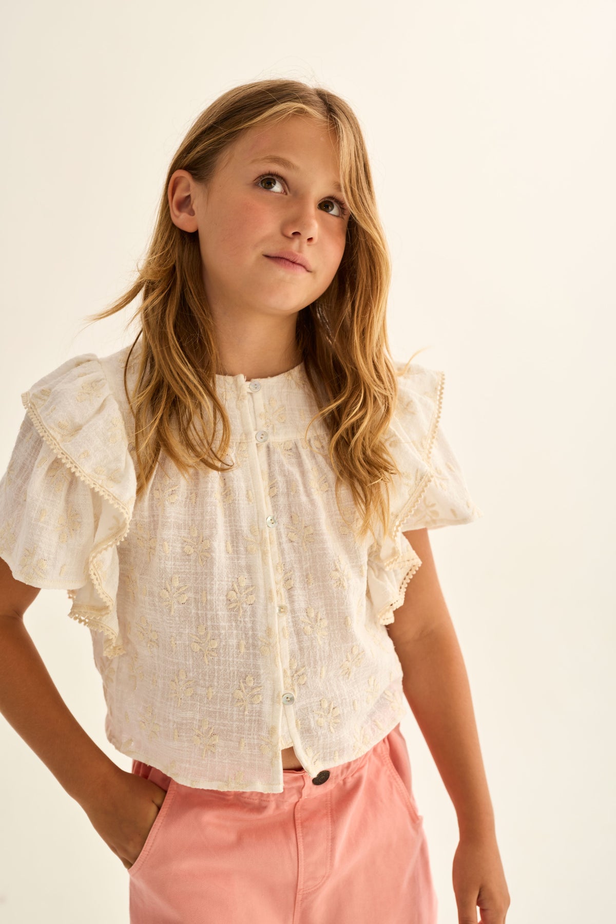 Blouse Tanzy ivory floral, My Little Cozmo