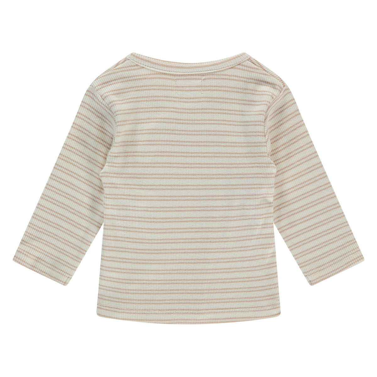 baby t-shirt longsleeve overslag Nougat stripe, A Tiny Story