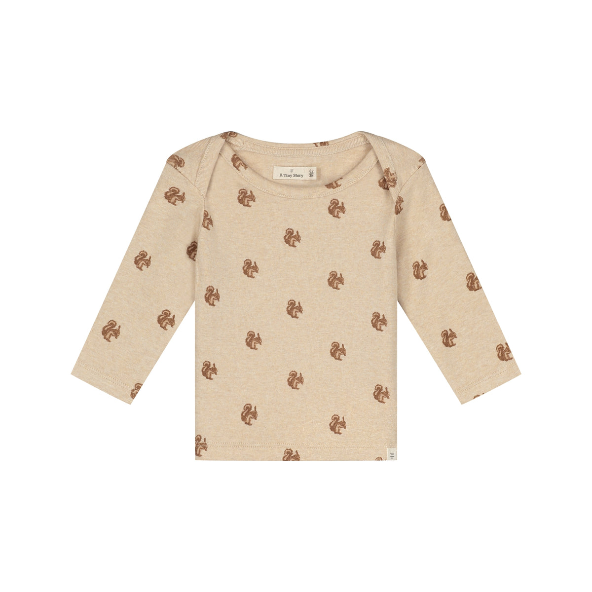 baby t-shirt longsleeve squirrel beige, A Tiny Story