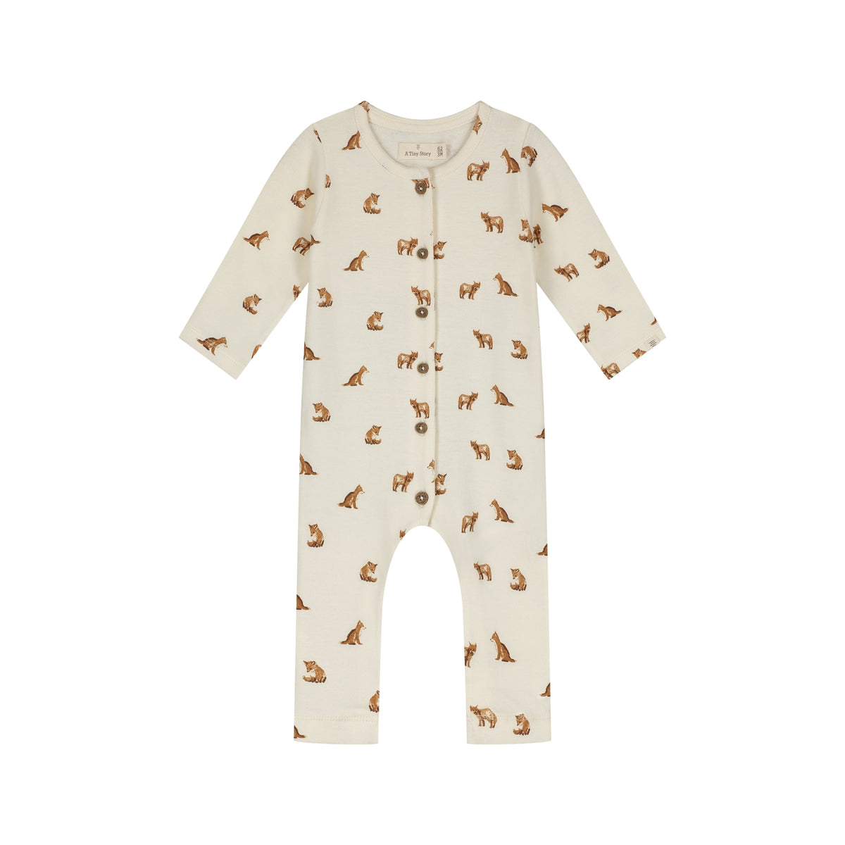 baby suit Ecru Fox print, A Tiny Story