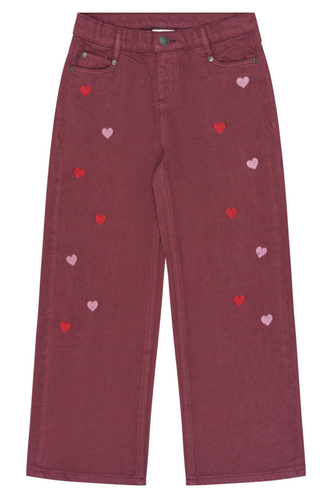 Valentine wide fit jeans burgundy, the new