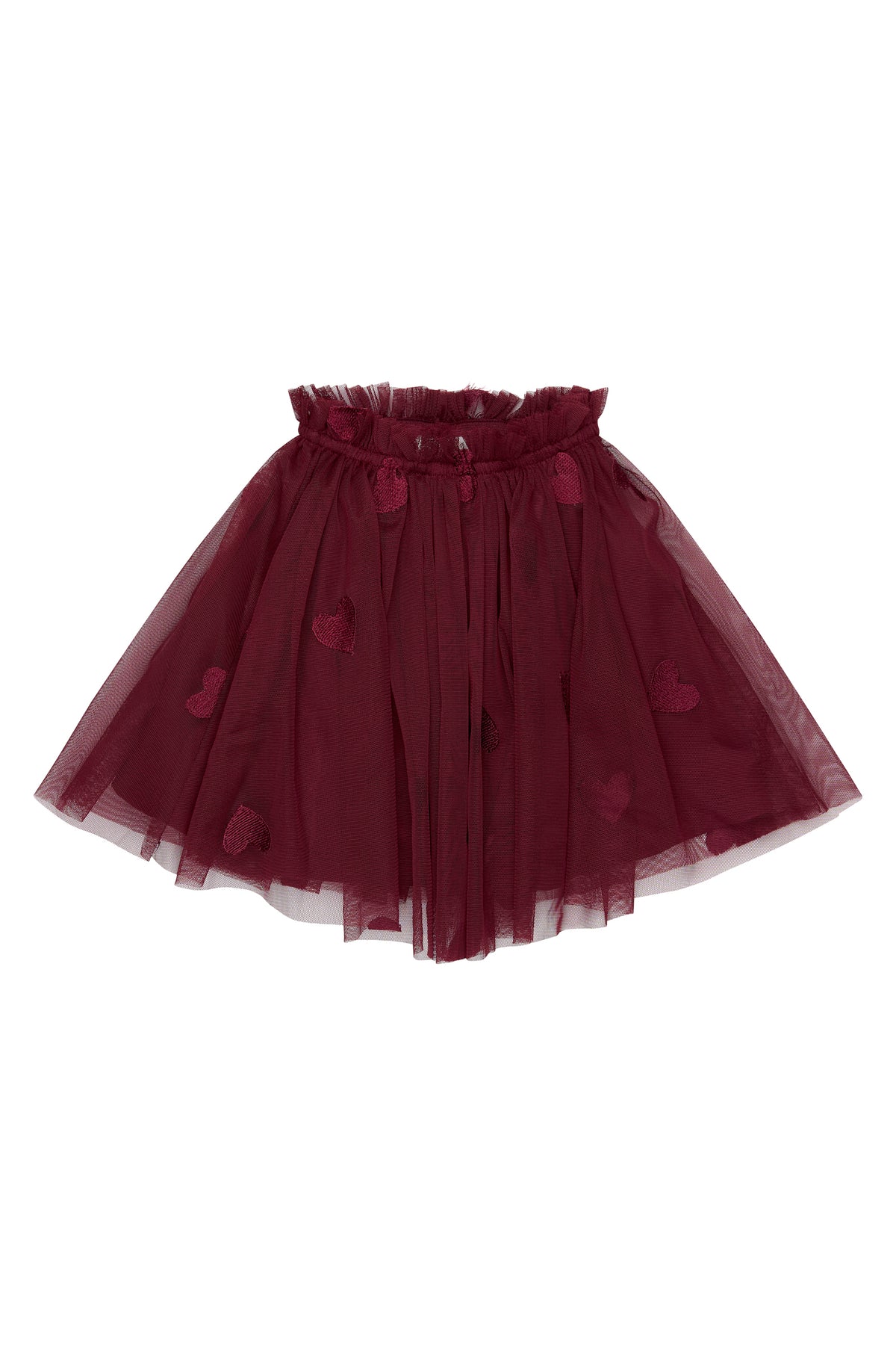 Vonda Mesh burgundy Skirt, The New