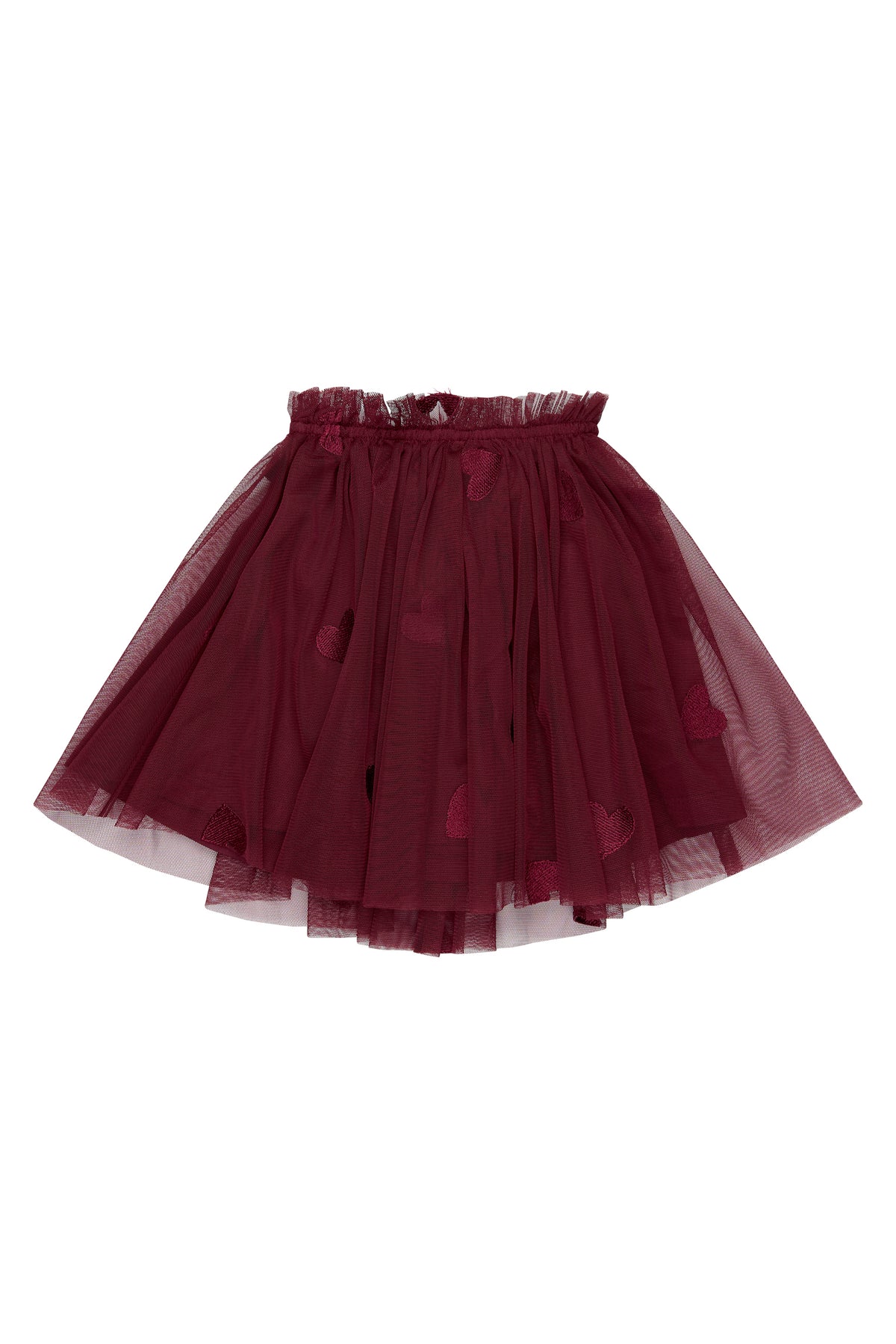 Vonda Mesh burgundy Skirt, The New