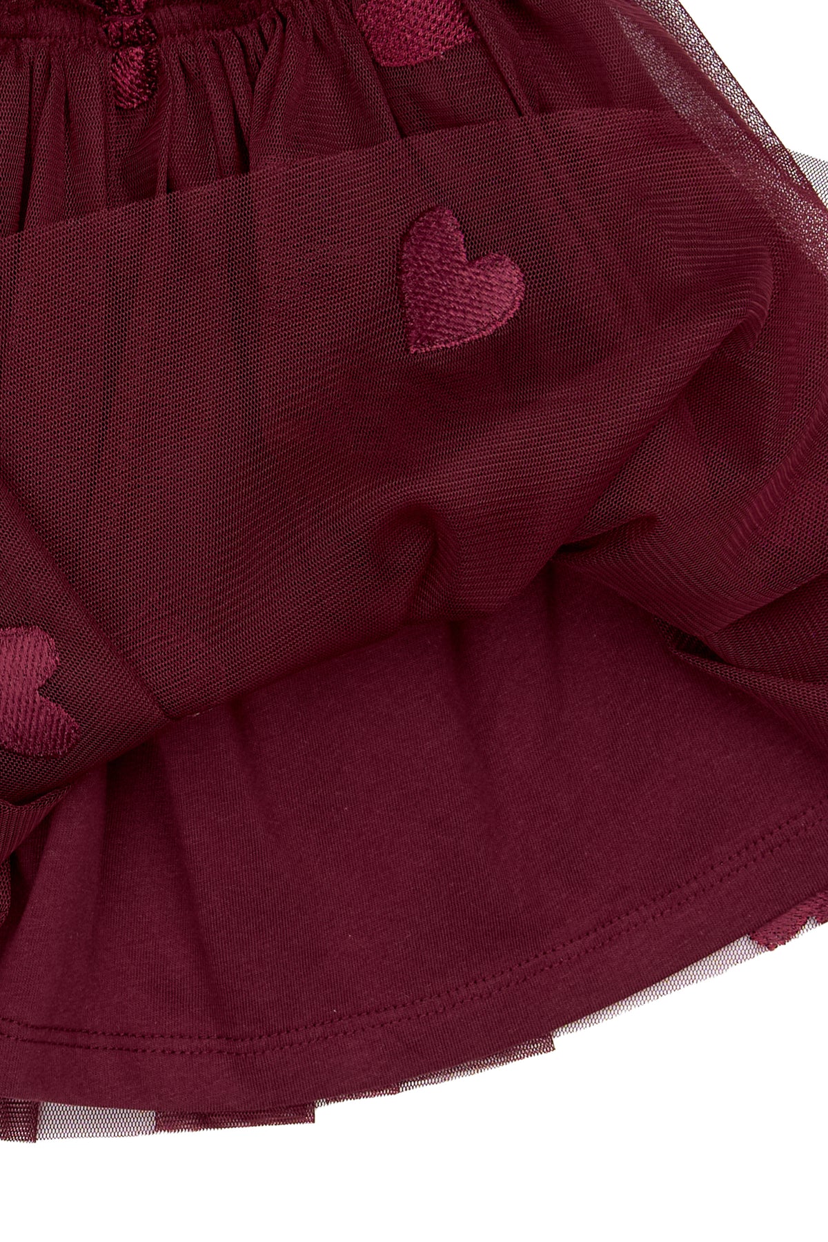 Vonda Mesh burgundy Skirt, The New
