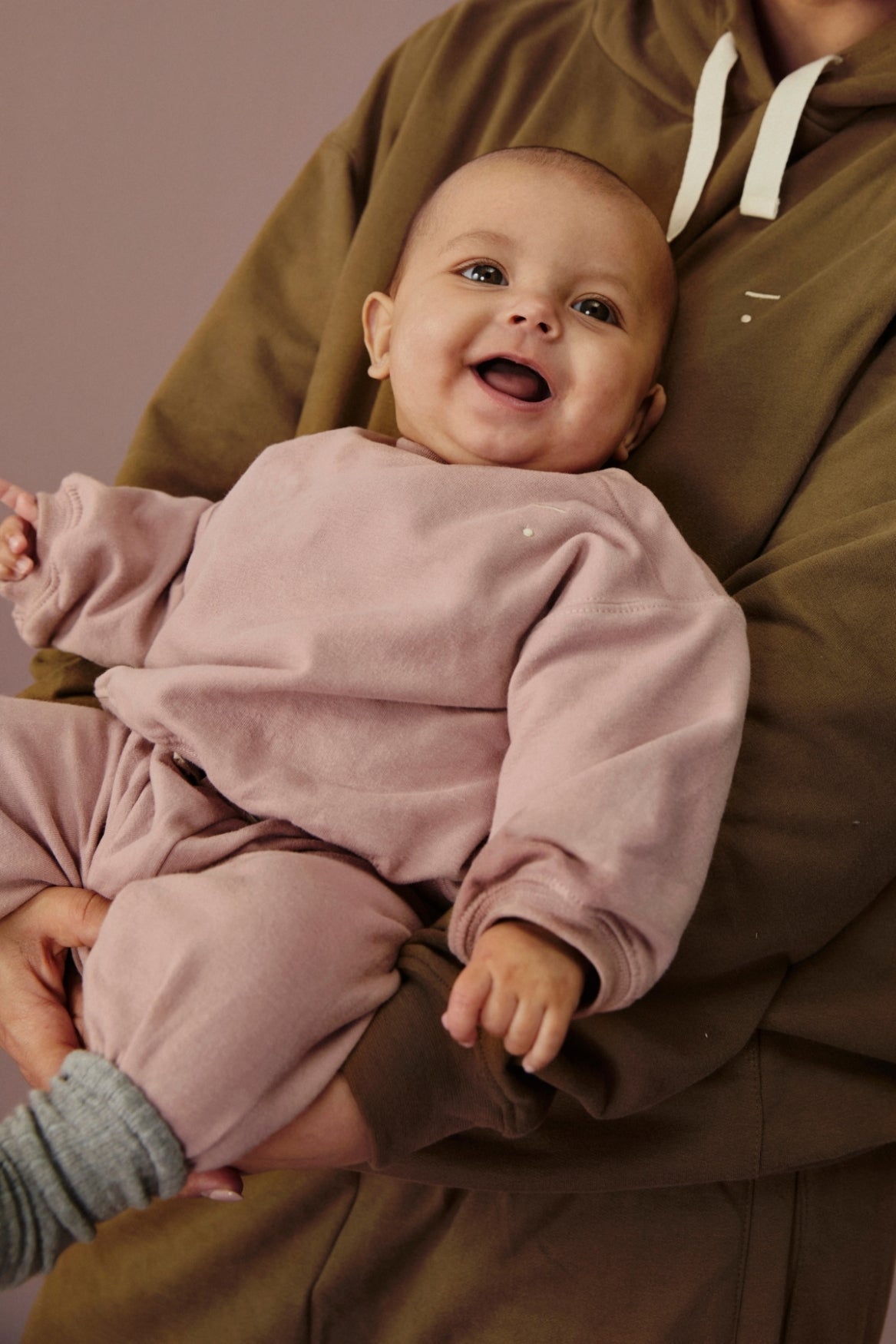 Baby Dropped shoulder sweater Cream, Gray Label