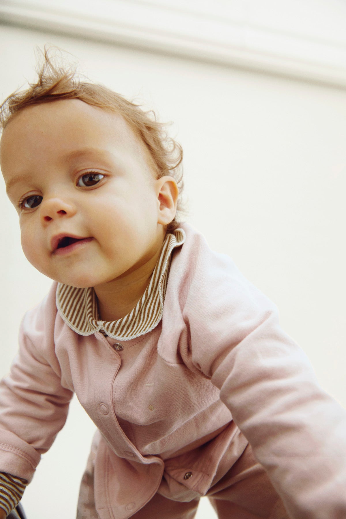 Baby raglan cardigan Faded Pink, Gray Label