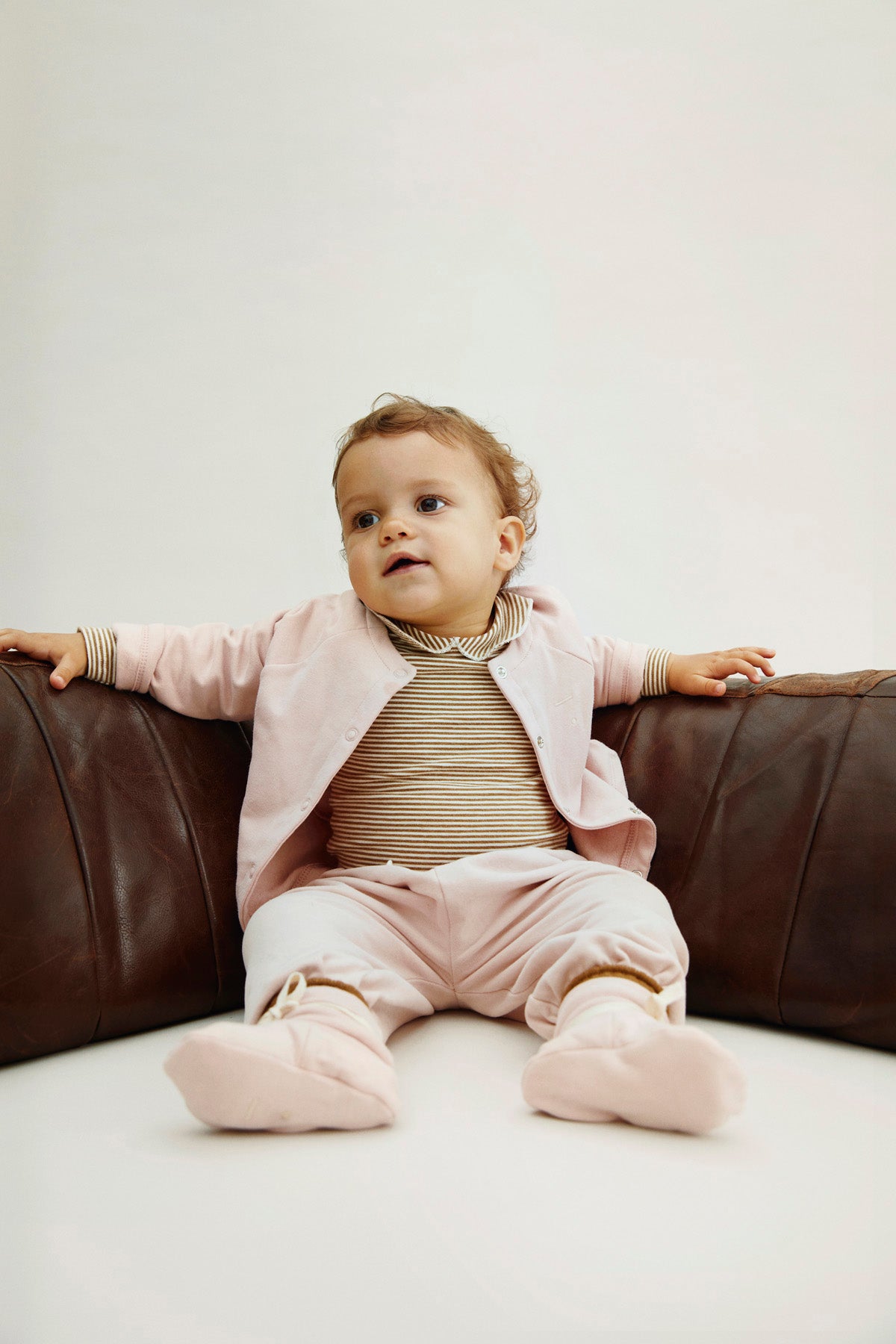 Baby raglan cardigan Faded Pink, Gray Label