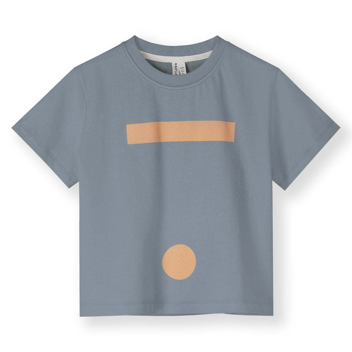 Oversized Tee w/ Logo GOTS stone grey/ melon, Gray Label