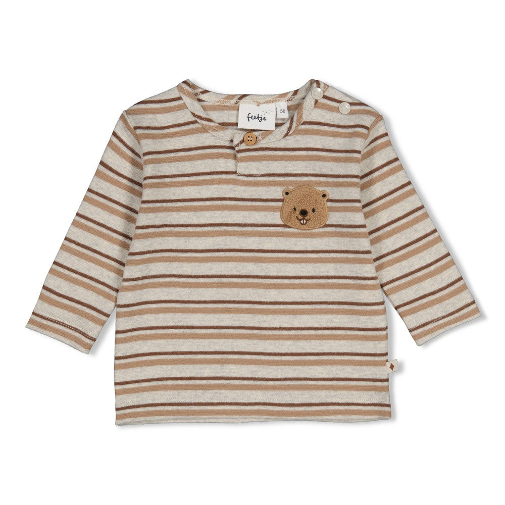 Longsleeve rib met streep - Tiny Timber Tales, Feetje