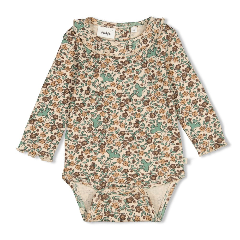 Romper rib AOP - Lucky Bloombird, Feetje