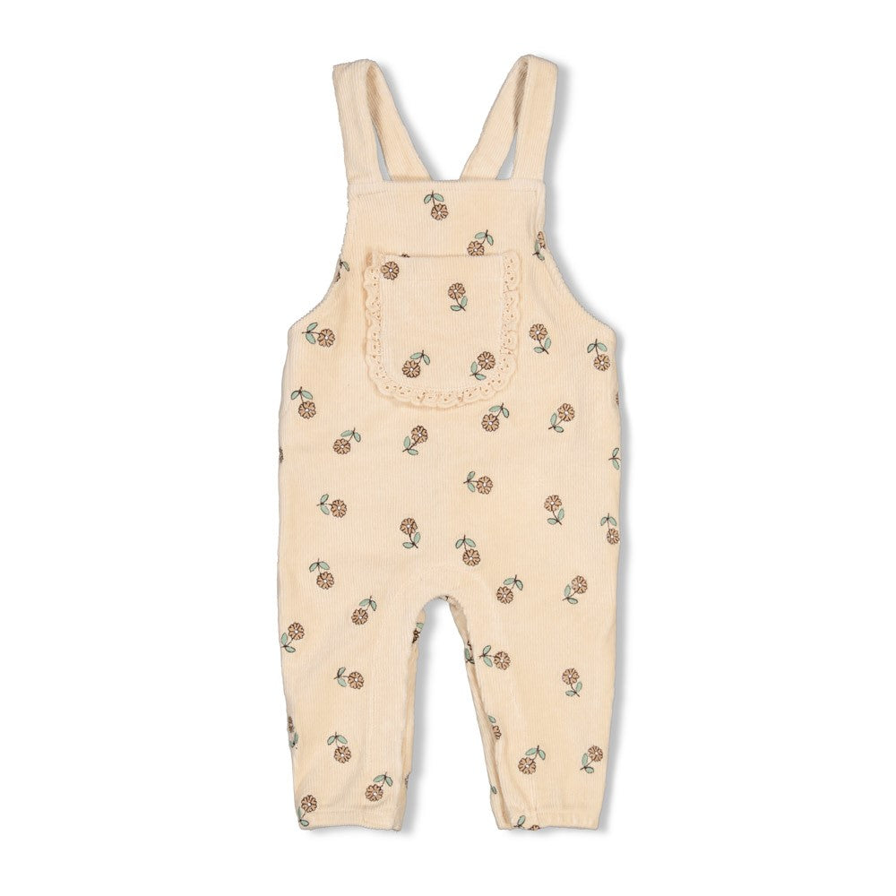 Tuinbroek velours rib met borduursels - Lucky Bloombird, Feetje