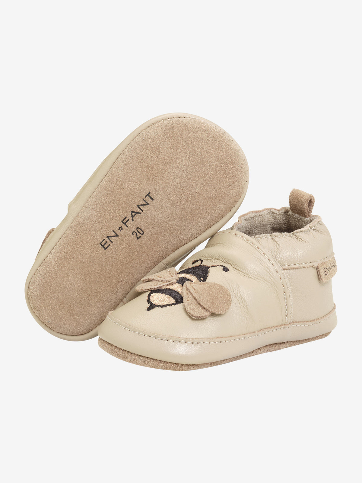 Slofjes Bij white pepper leder, Enfant