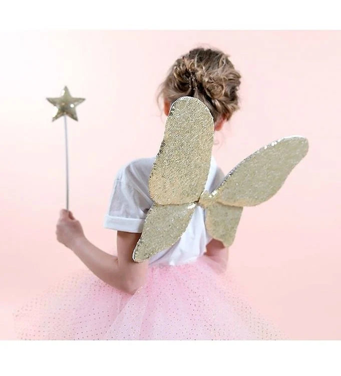 Sparkle sequin wings gold, Mimi & Lula.