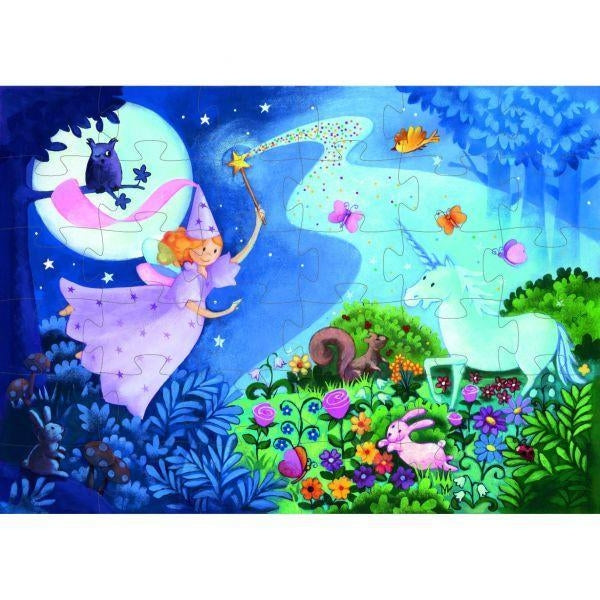 Silhouette puzzel The Fairy and the unicorn, Djeco