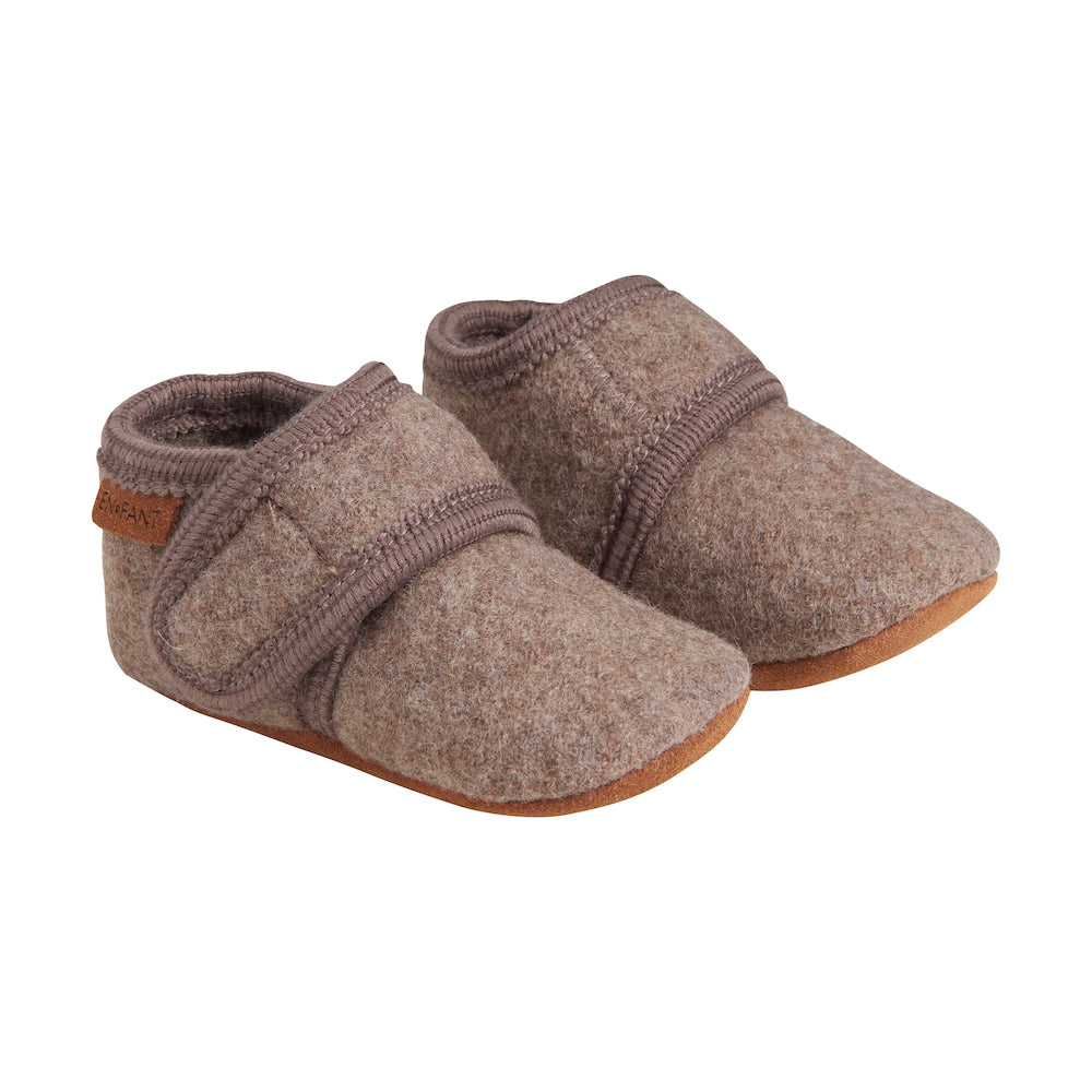 Baby wool slippers Walnut, Enfant