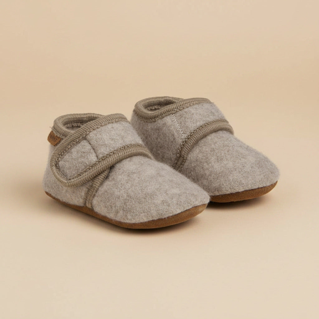 Baby wool slippers Sand Melange, Enfant