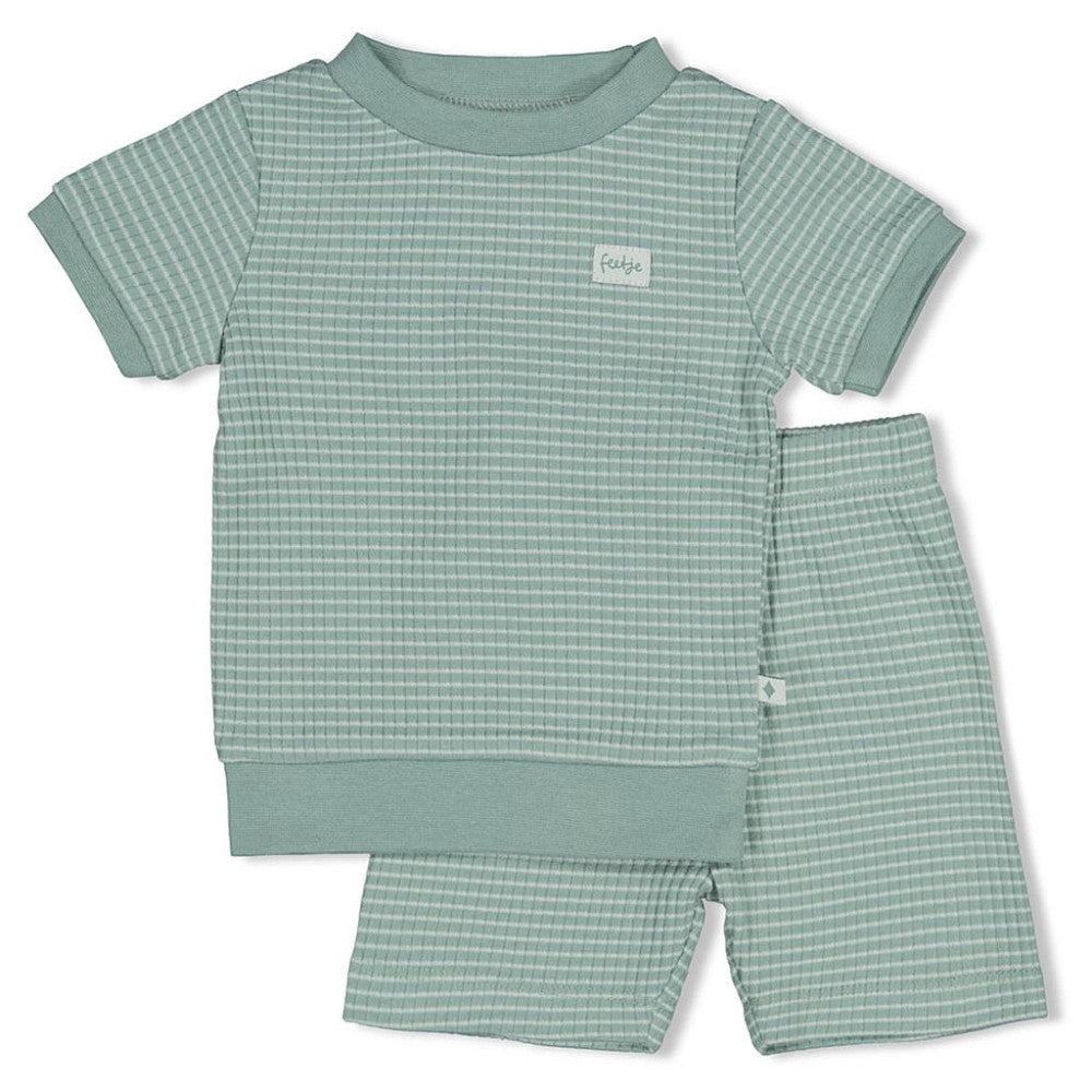 Wafel Pyjama zeegroen summer special, Feetje