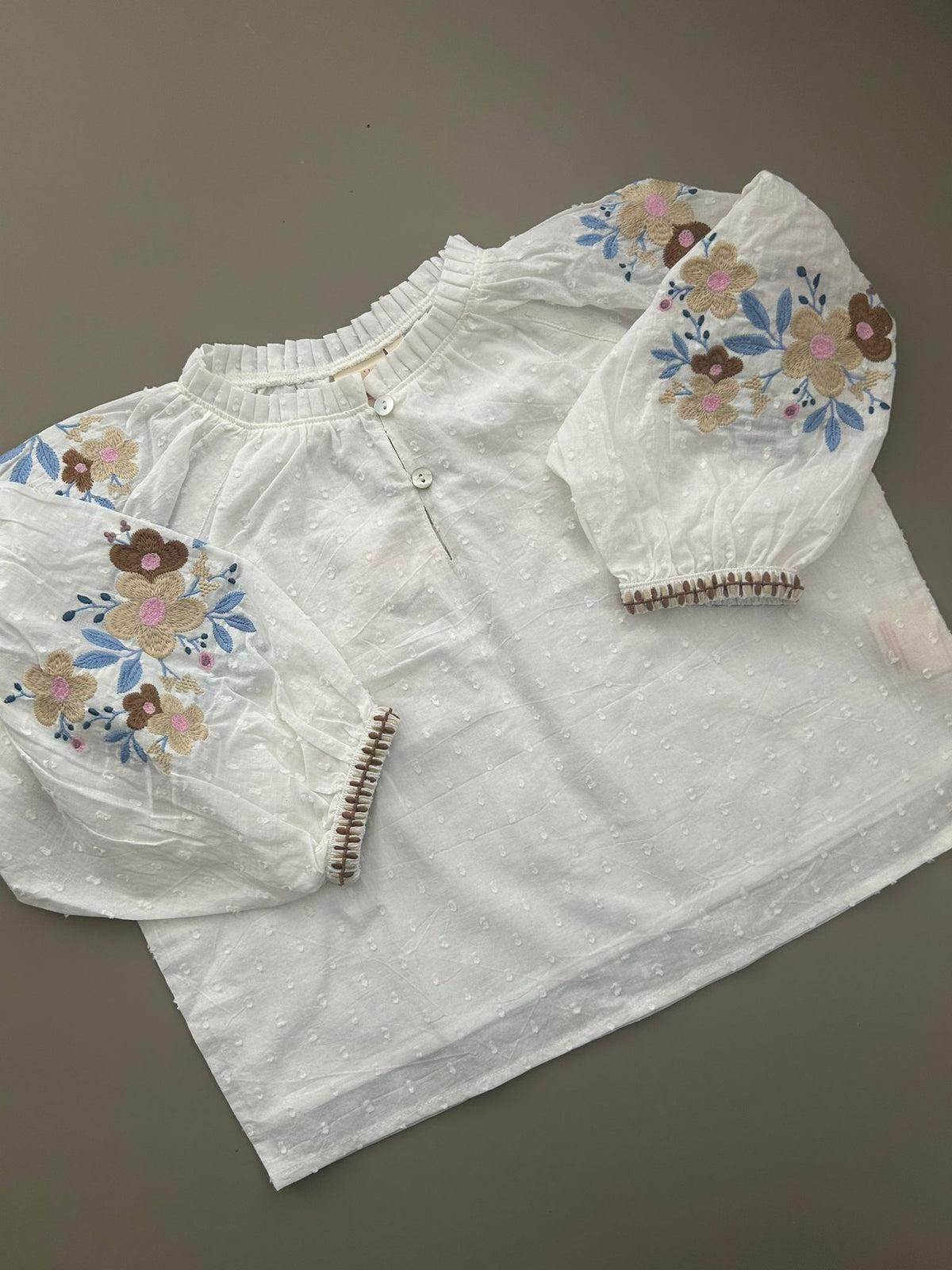 Guusje flower blouse, Navy Natural