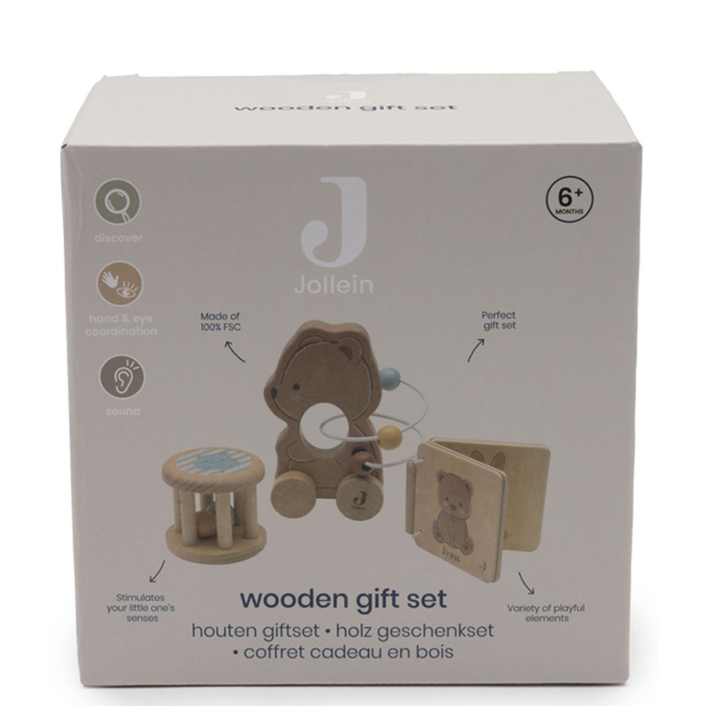 Houten giftset Bear Brave, Jollein