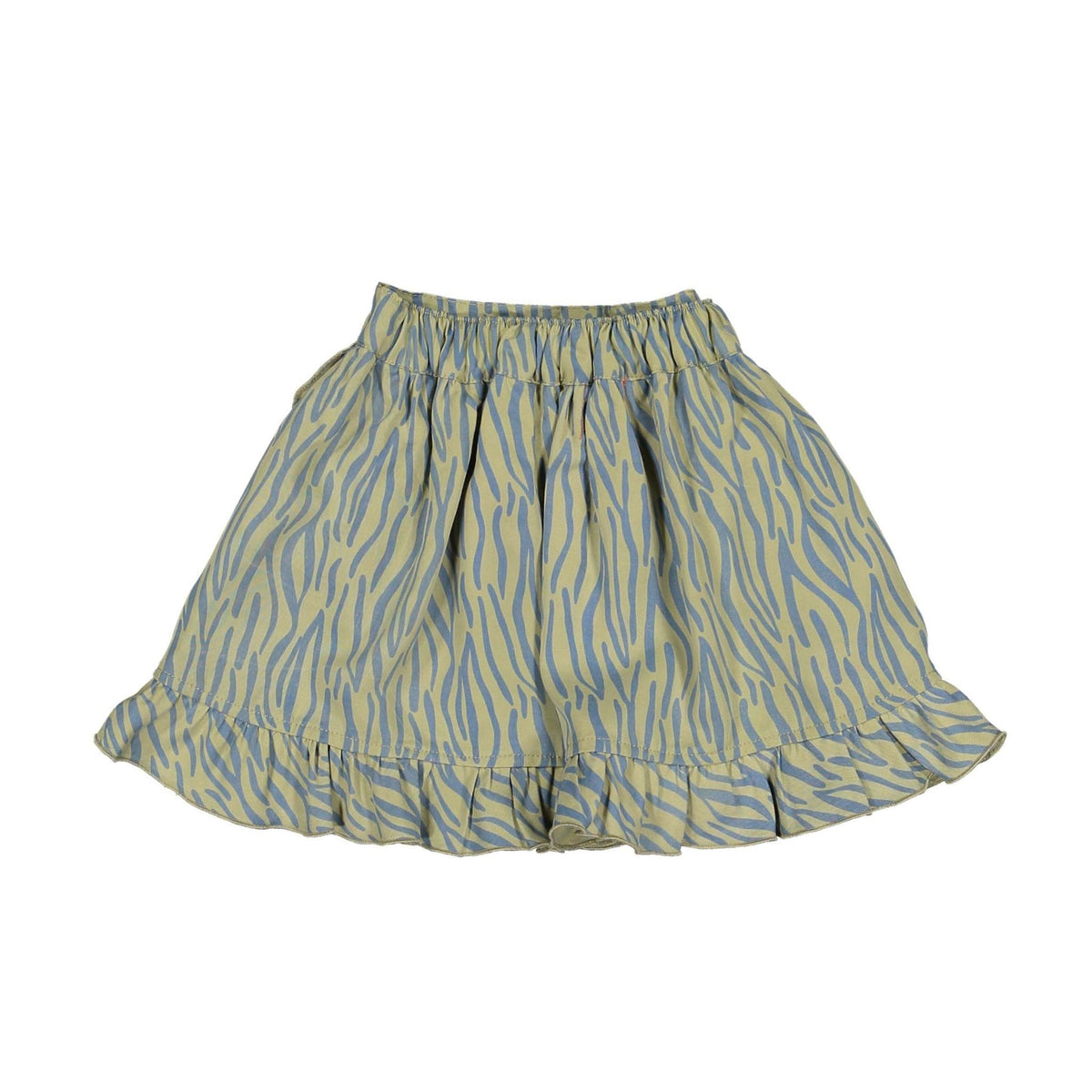 Short skirt with ruffles blue animal print, Piupiuchick Hedgehog & Deer