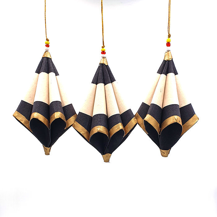 Cone folden black gold natural set van 3 , Anna Nera Hedgehog & Deer