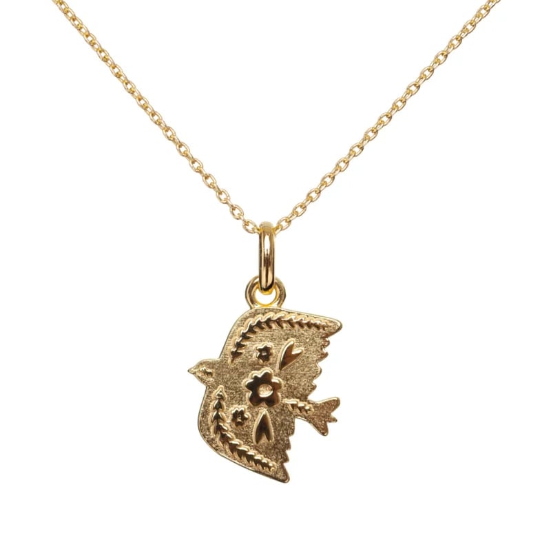 Necklace gold Bird, VanPauline Hedgehog & Deer