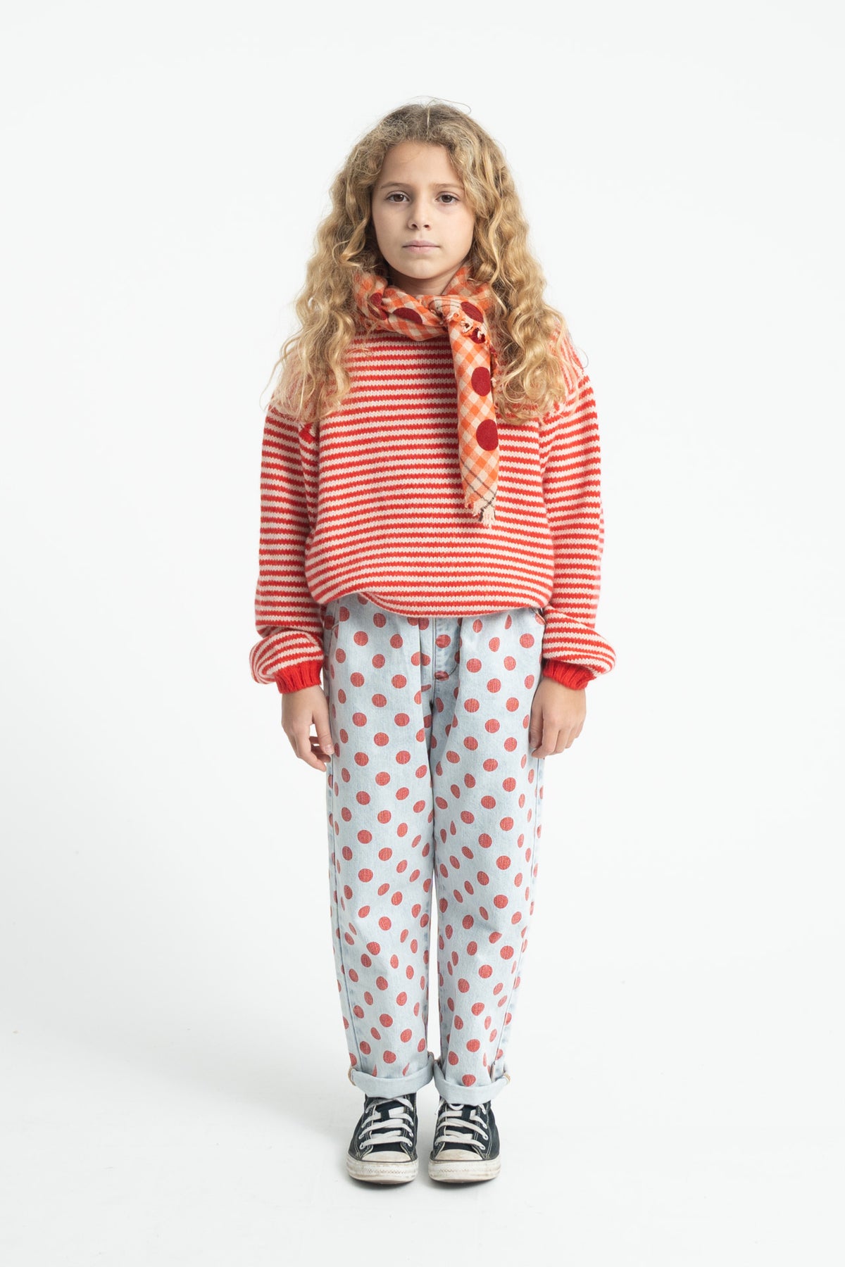 knitted sweater | ecru & red stripes, Piupiuchick