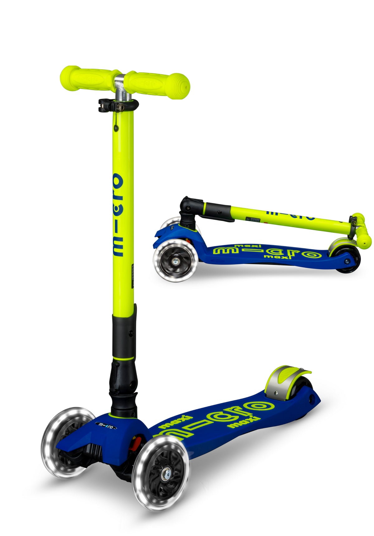 Maxi Micro Deluxe Foldable Led Blauw Geel Neon MMD235, Microstep