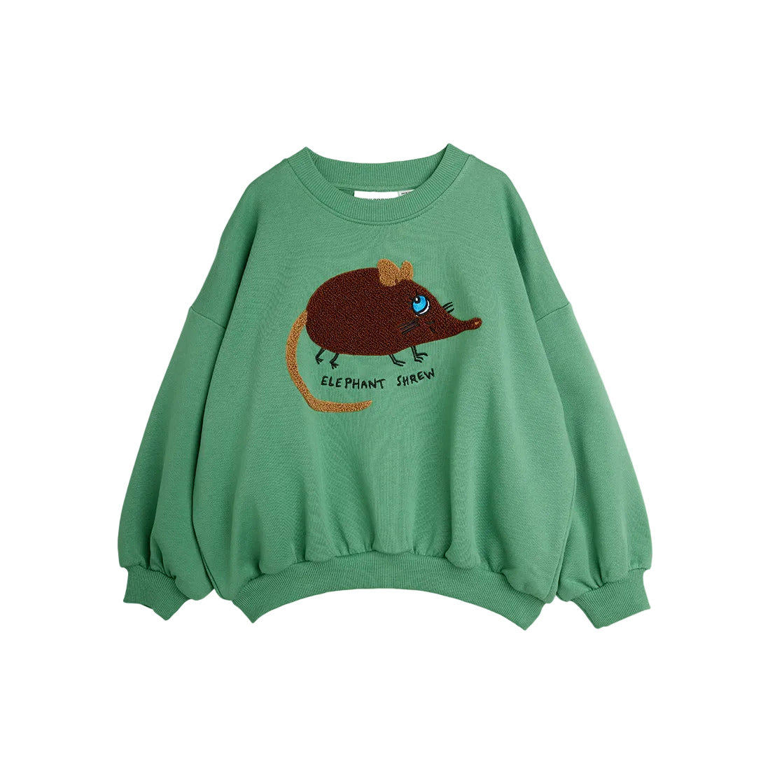 Elephant shrew chenille green sweatshirt , Mini Rodini